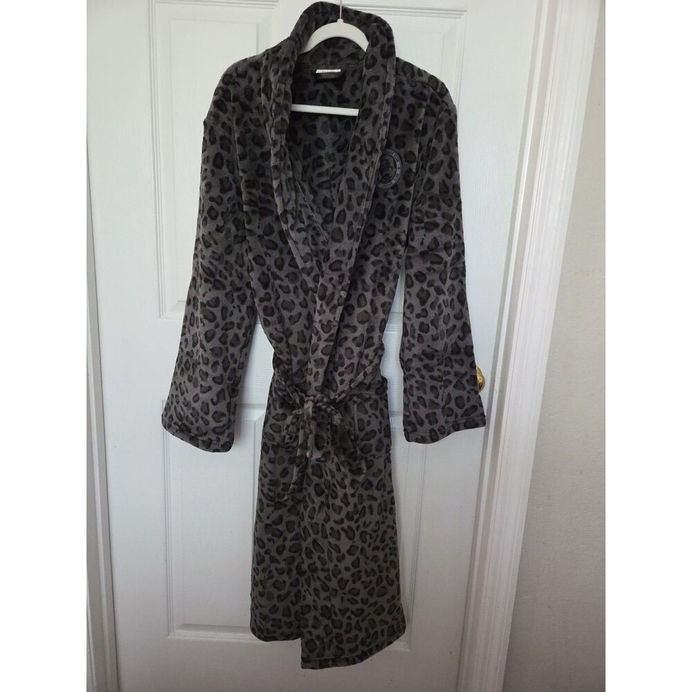 Comfrt Dreamday Plush Robe Panther Leopard Print M/L Women's Soft Cozy NEW